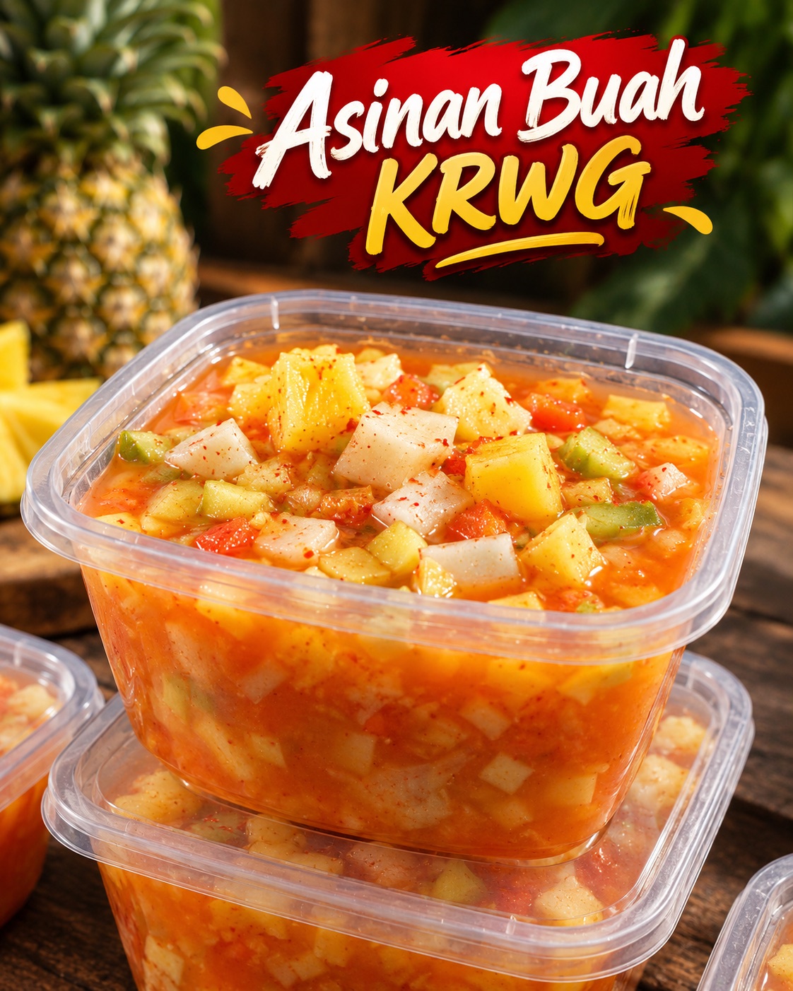 Asinan buah KRWG dengan kuah dan potongan buah